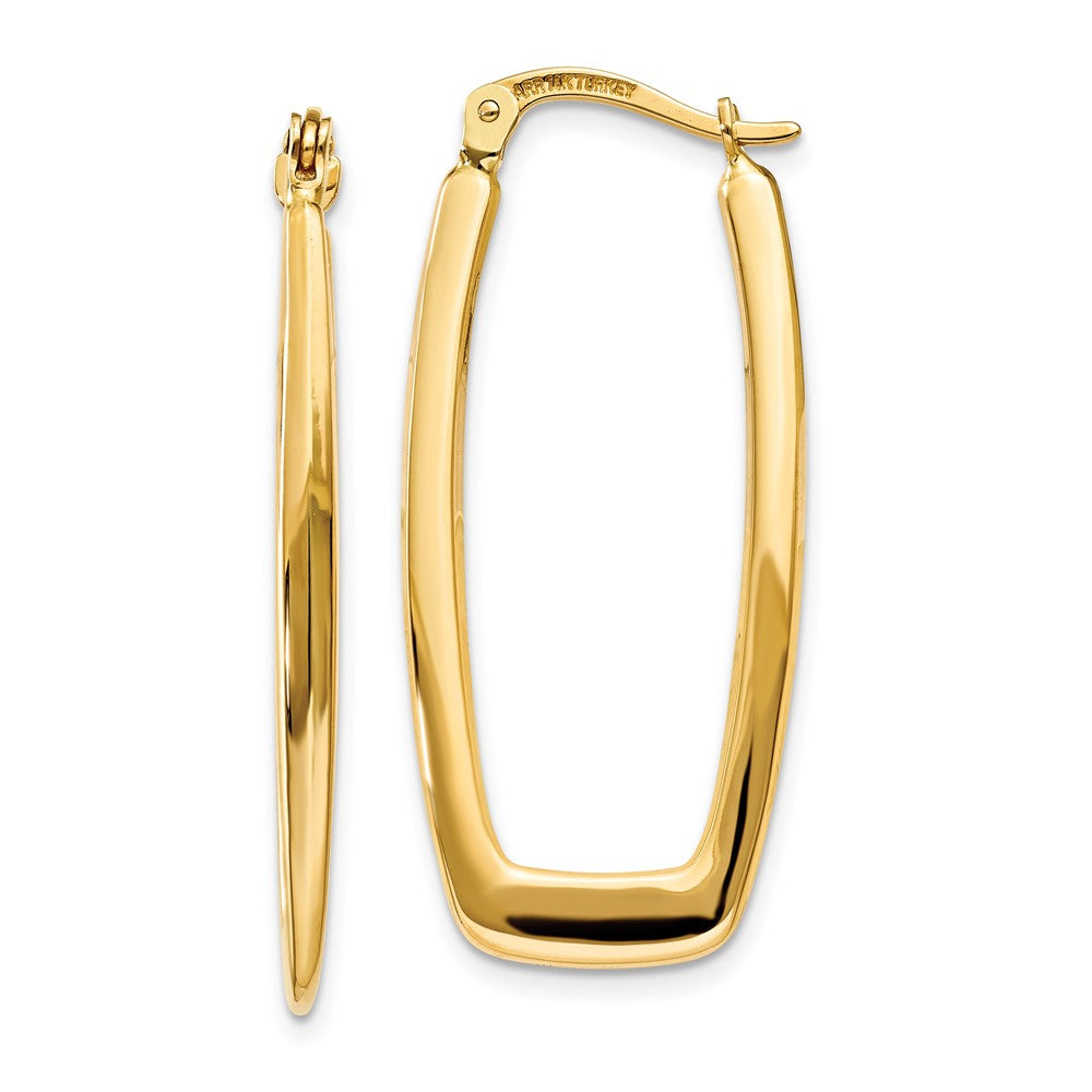 10K Gelbgold Poliert 2.25mm Rechteck Creolen
