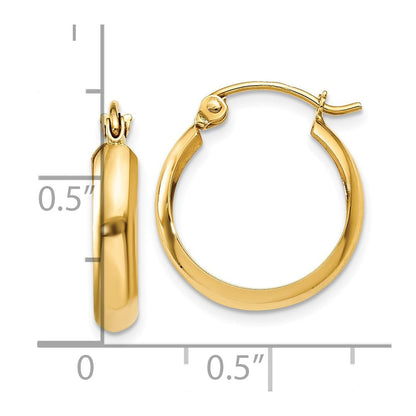 10K Gelbgold Poliert 3.5mm Creolen
