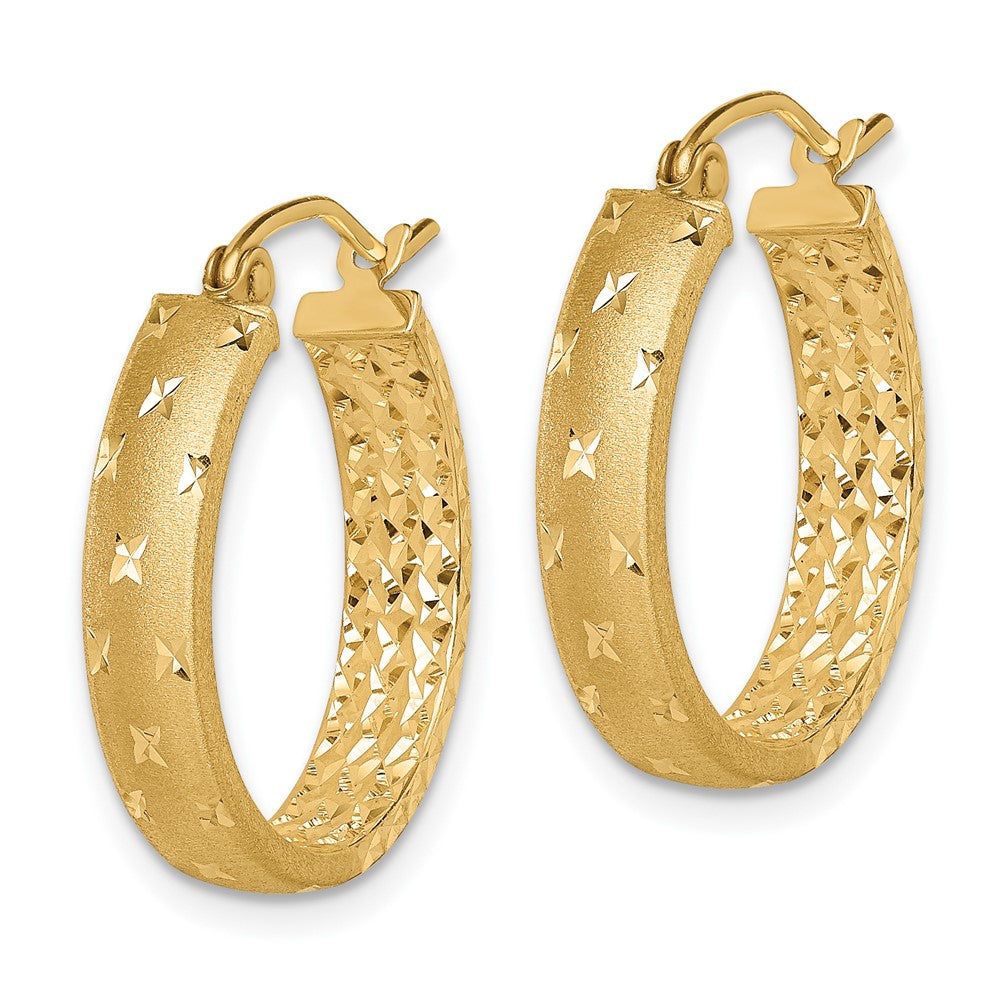 10K Gelbgold Poliert Diamantiert In/out Creolen