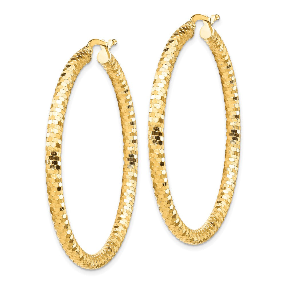 10K Gelbgold 10K 3x35mm Diamantiert Creolen