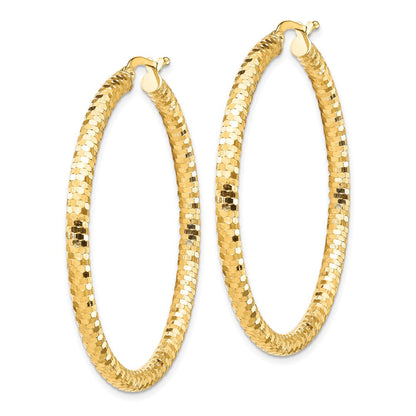 10K Gelbgold 10K 3x35mm Diamantiert Creolen