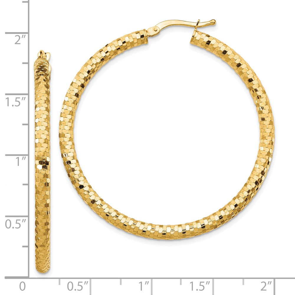 10K Gelbgold 10K 3x35mm Diamantiert Creolen