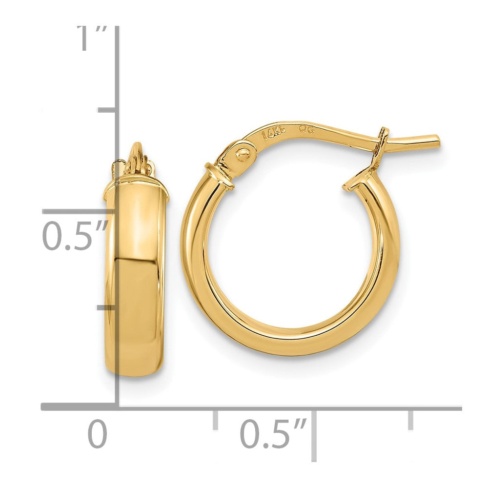 10K Gelbgold Poliert 3.7mm Creolen