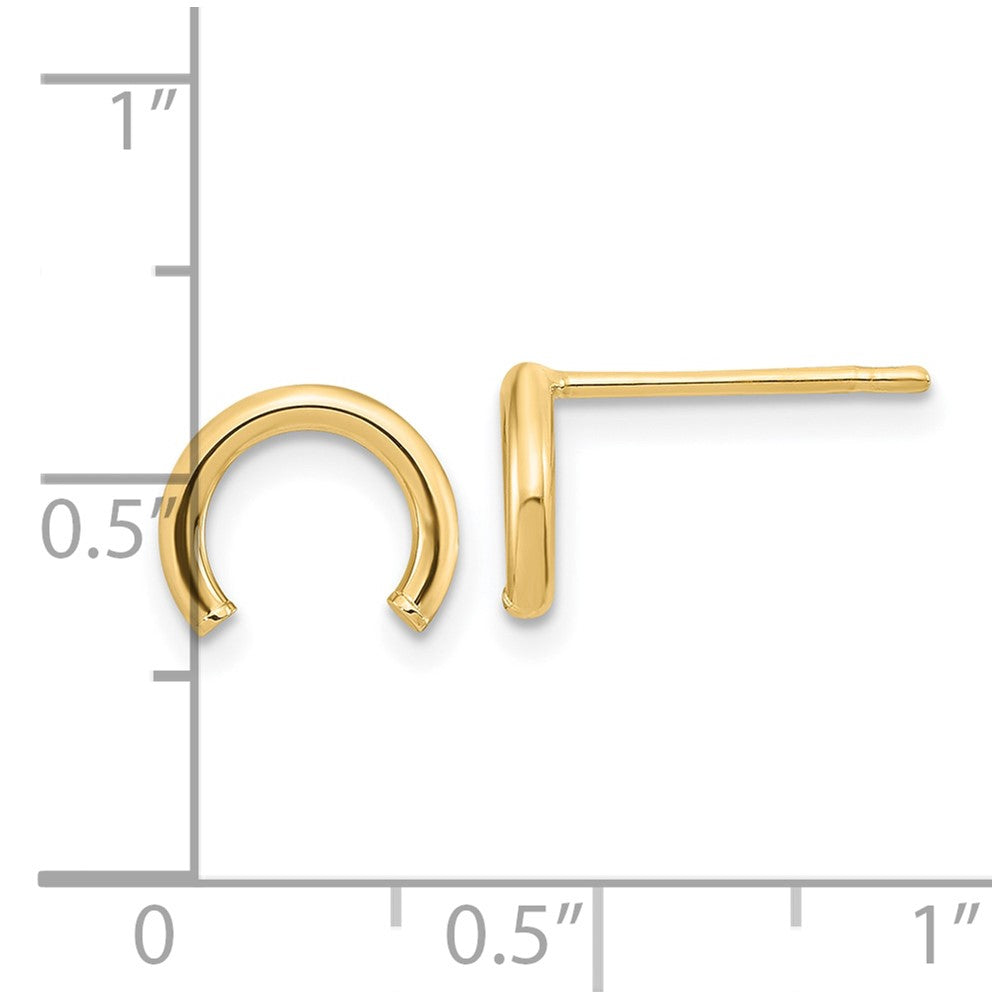 10K Gelbgold Poliert U Form Röhre Ohrstecker