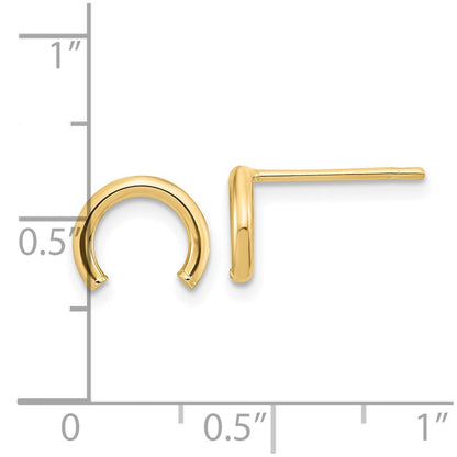 10K Gelbgold Poliert U Form Röhre Ohrstecker