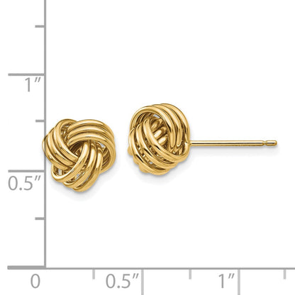 10K Gelbgold Poliert Dreifach Knoten Ohrstecker