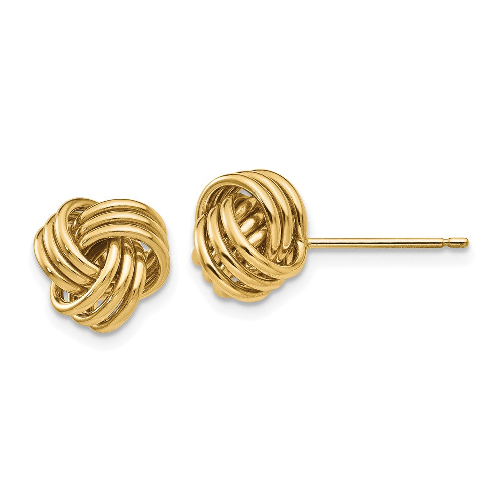 10K Gelbgold Poliert Dreifach Knoten Ohrstecker