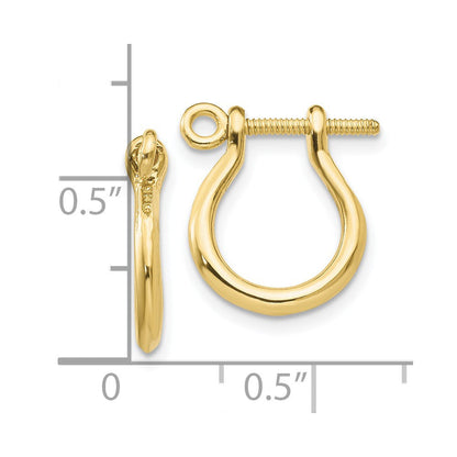10K Gelbgold Shackle Glieder Screw Ohrstecker