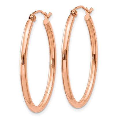 10K Roségold Oval Creolen