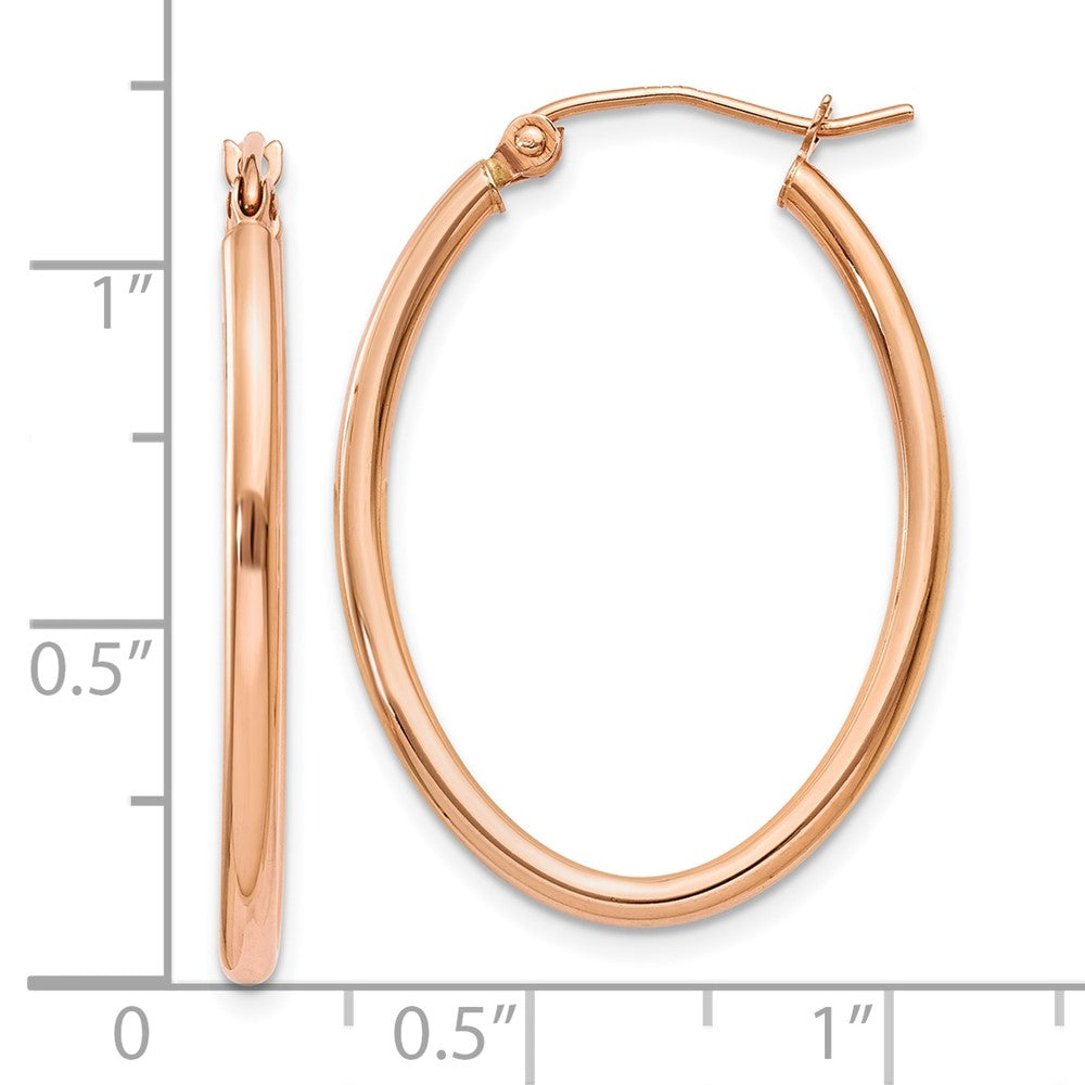 10K Roségold Oval Creolen