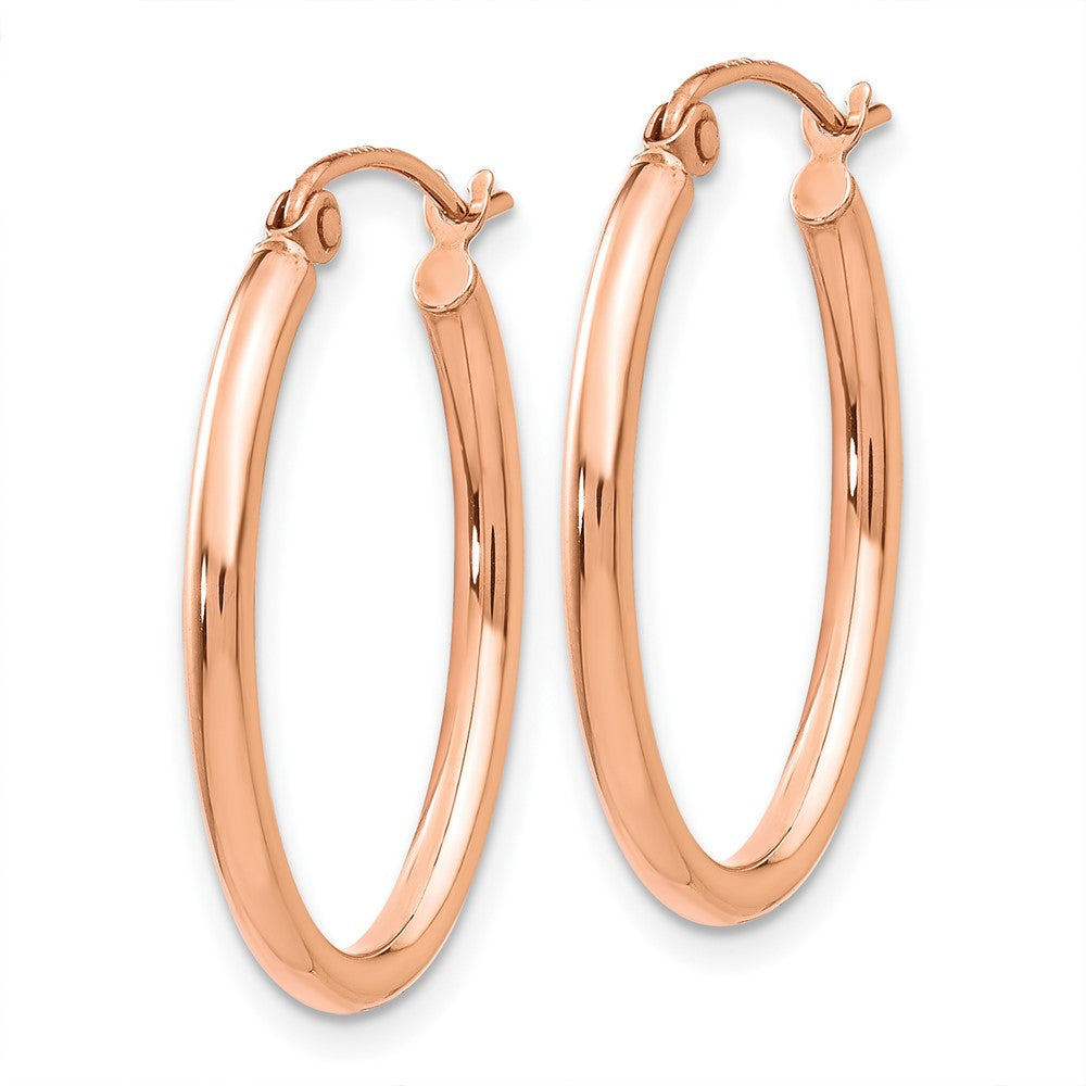 10K Roségold Oval Creolen