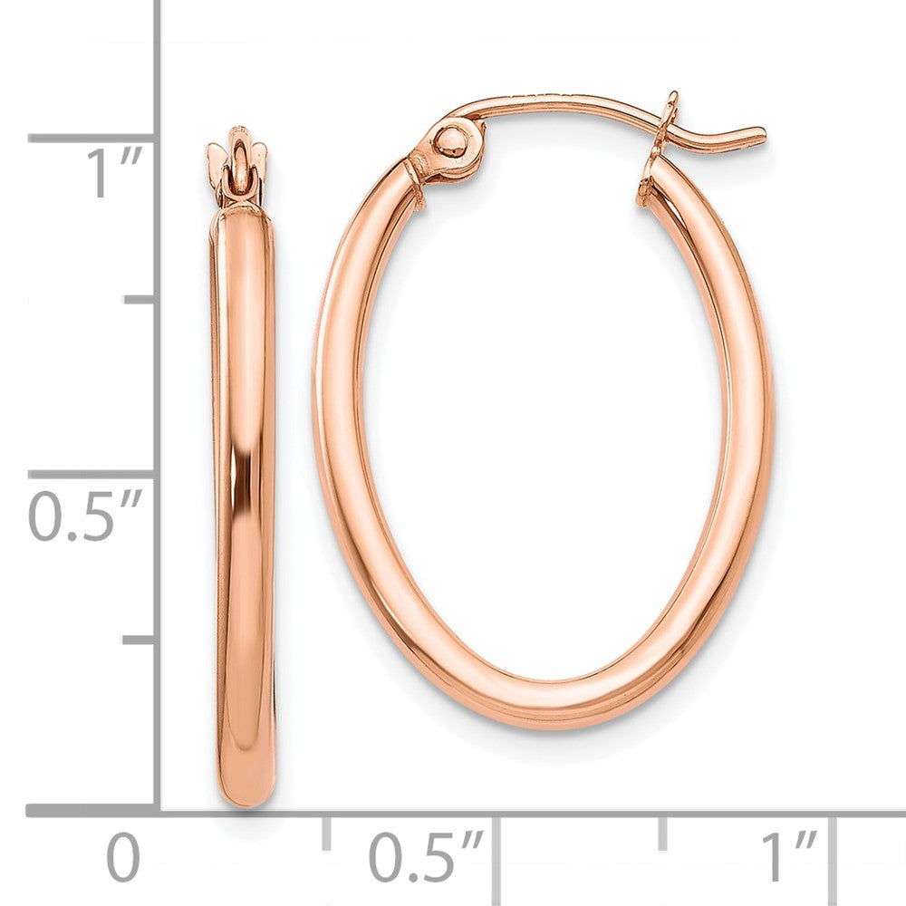 10K Roségold Oval Creolen