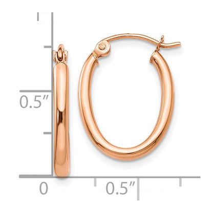 10K Roségold Oval Creolen