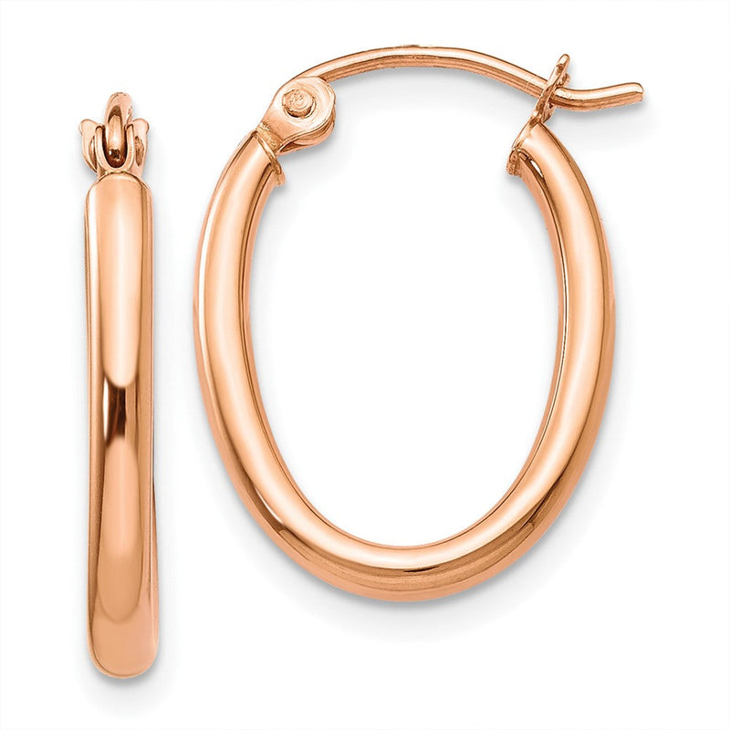 10K Roségold Oval Creolen