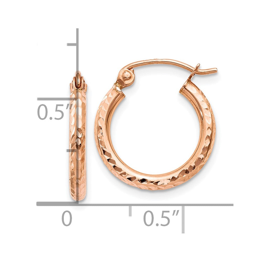 10K Roségold 10K Leicht Diamantiert Creolen