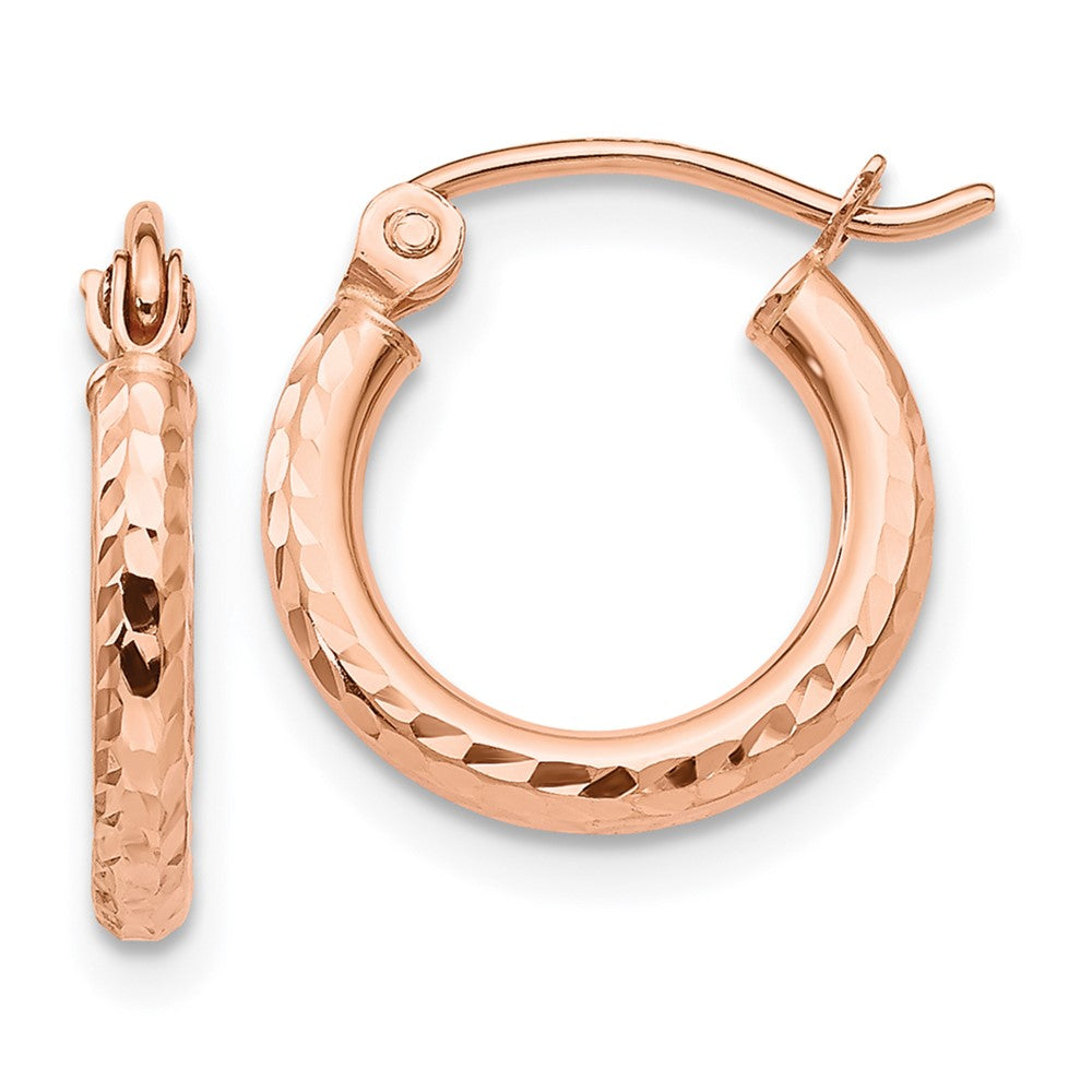10K Roségold 10K Leicht Diamantiert Creolen