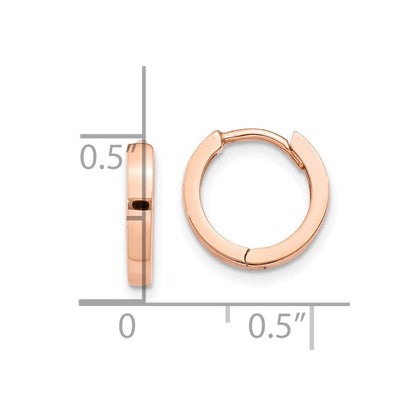 10K Roségold Rund Klappbar Creolen