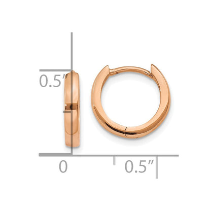 10K Roségold Rund Klappbar Creolen