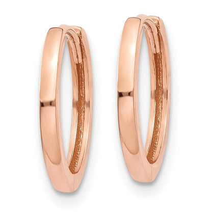 10K Roségold Rund Klappbar Creolen