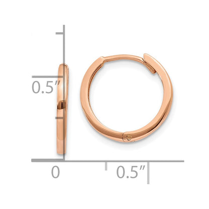 10K Roségold Rund Klappbar Creolen