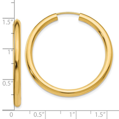 10K Gelbgold Poliert Endlos Röhre Creolen