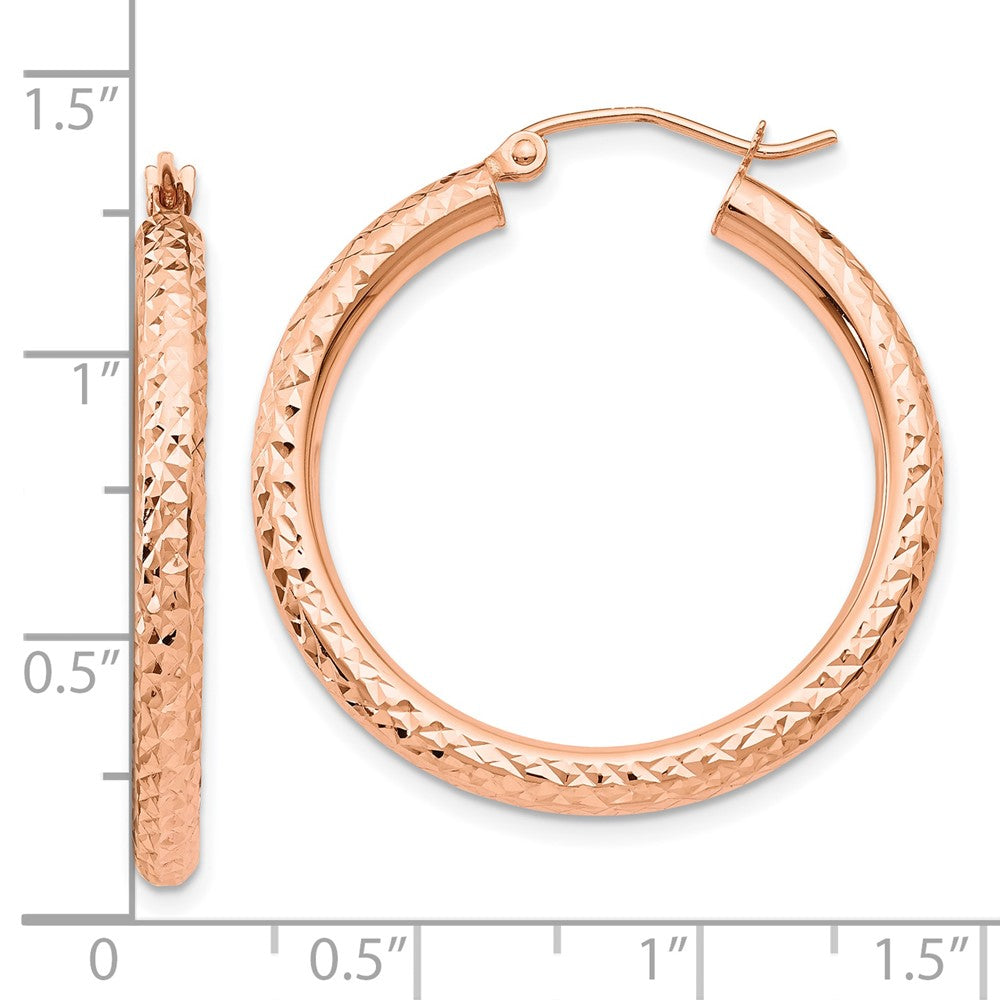 10K Roségold 10K Diamantiert 3mm Rund Creolen