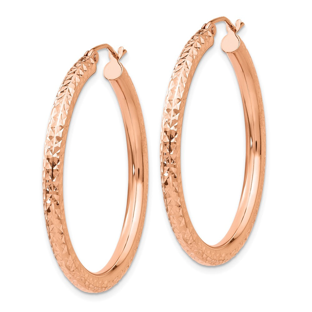 10K Roségold 10K Diamantiert 3mm Rund Creolen