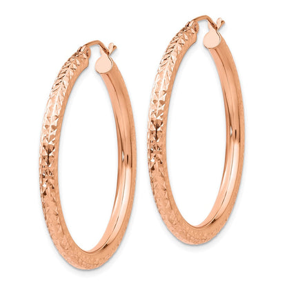 10K Roségold 10K Diamantiert 3mm Rund Creolen