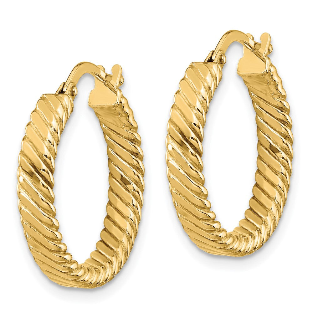 10K Gelbgold Klein 3mm Gemustert Creolen
