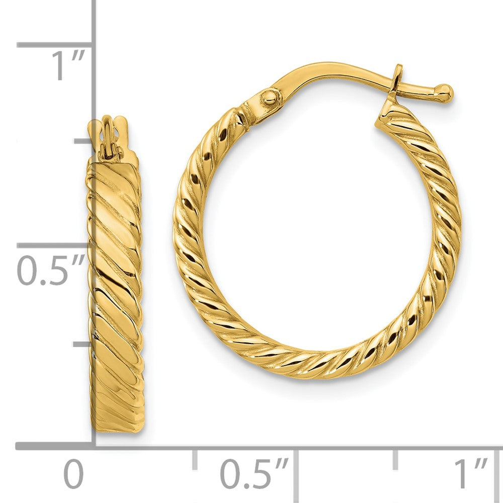 10K Gelbgold Klein 3mm Gemustert Creolen