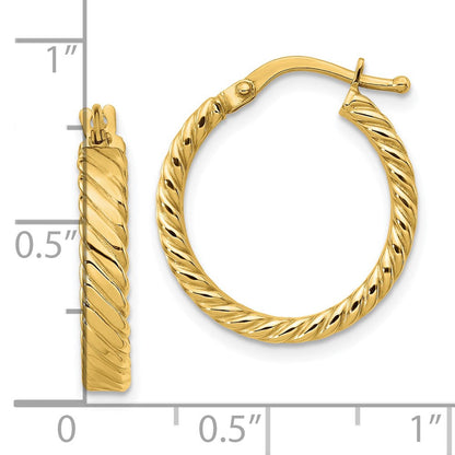 10K Gelbgold Klein 3mm Gemustert Creolen