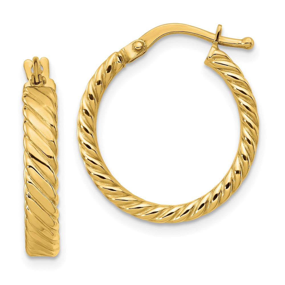 10K Gelbgold Klein 3mm Gemustert Creolen