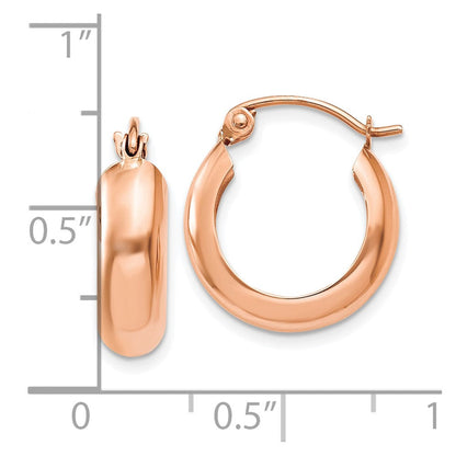 10K Roségold Poliert Klein Creolen