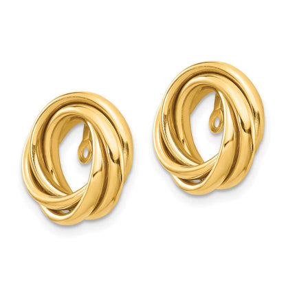 10K Gelbgold Poliert Liebe Knoten Ohrring Jacken
