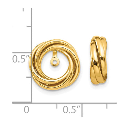 10K Gelbgold Poliert Liebe Knoten Ohrring Jacken