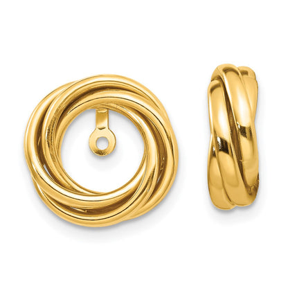 10K Gelbgold Poliert Liebe Knoten Ohrring Jacken