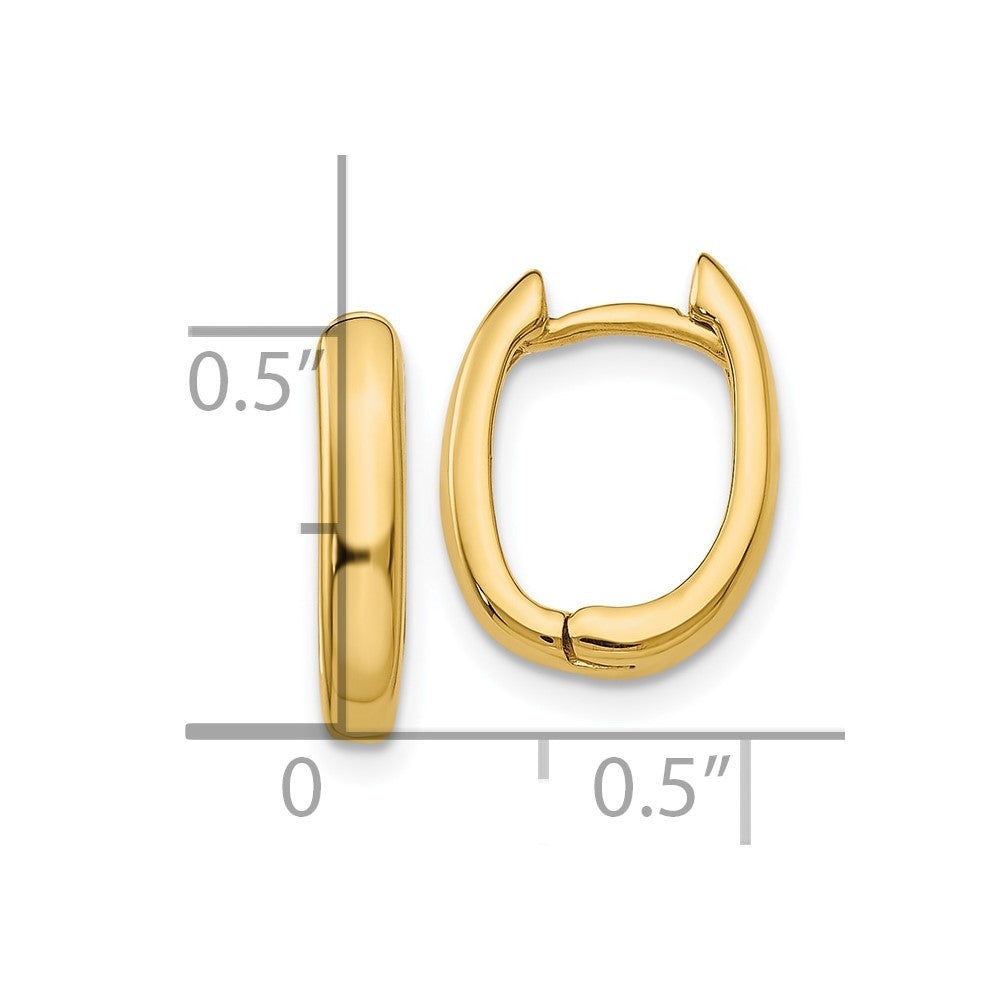 10K Gelbgold Oval Klappbar Creolen