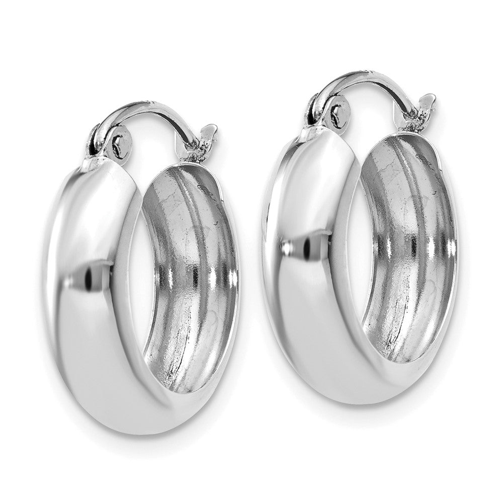 10K Weißgold 4mm Rund Creolen
