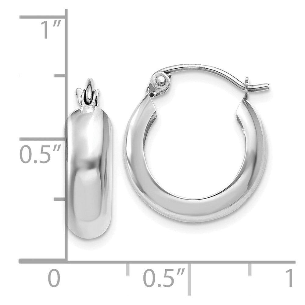 10K Weißgold 4mm Rund Creolen