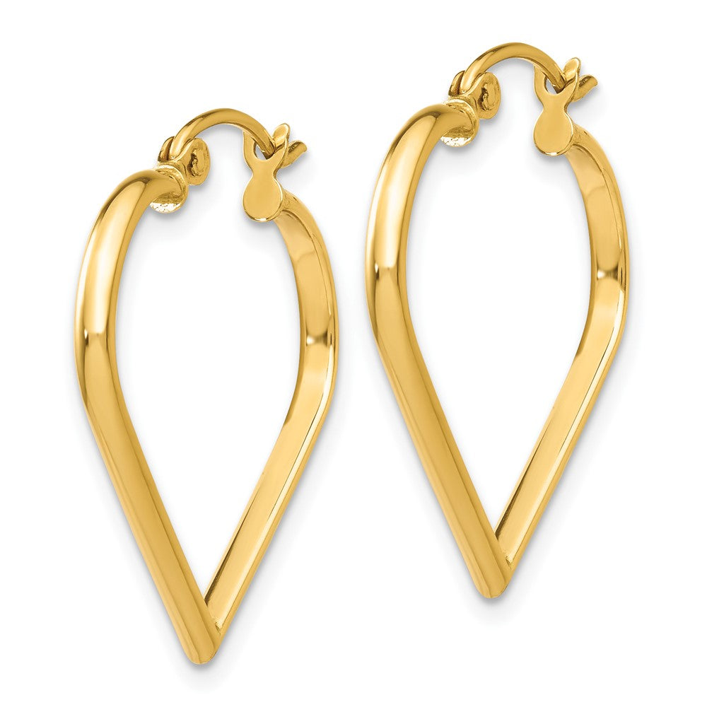 10K Gelbgold Poliert 2mm Herz Creolen