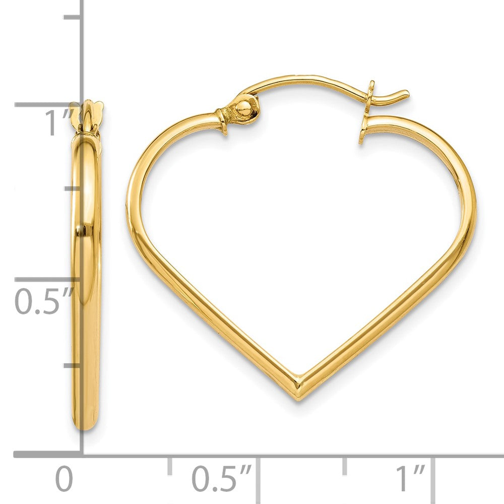10K Gelbgold Poliert 2mm Herz Creolen