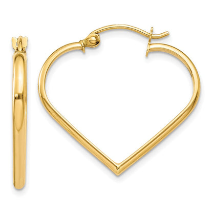 10K Gelbgold Poliert 2mm Herz Creolen