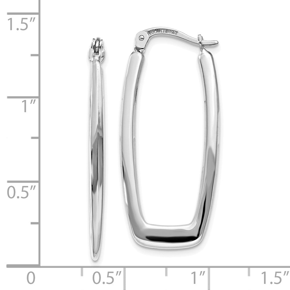 10K Weißgold Poliert 2.25mm Rechteck Creolen