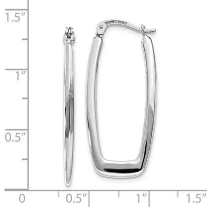 10K Weißgold Poliert 2.25mm Rechteck Creolen