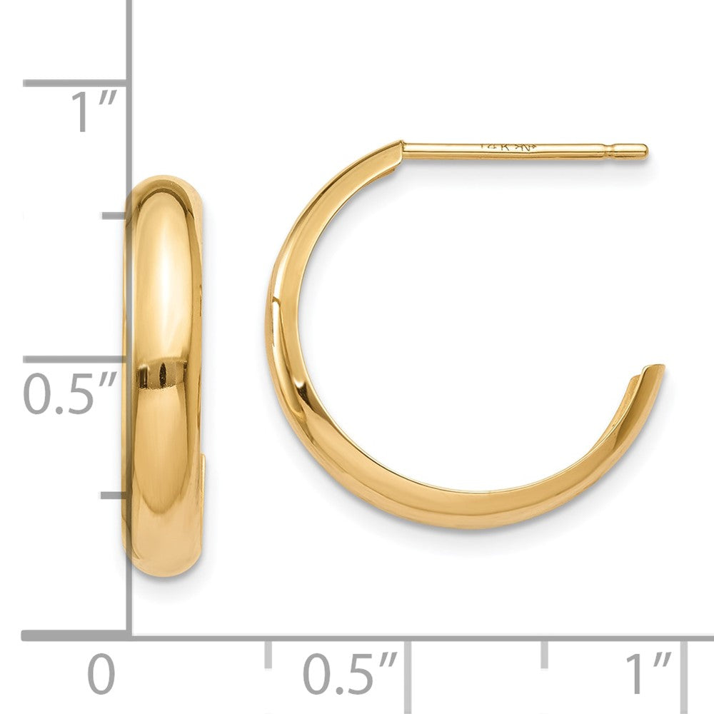 10K Gelbgold Poliert 3.5mm J- Creolen