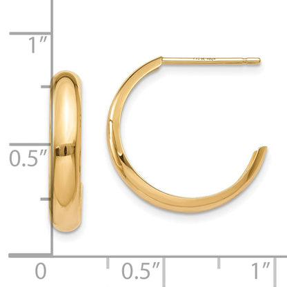 10K Gelbgold Poliert 3.5mm J- Creolen