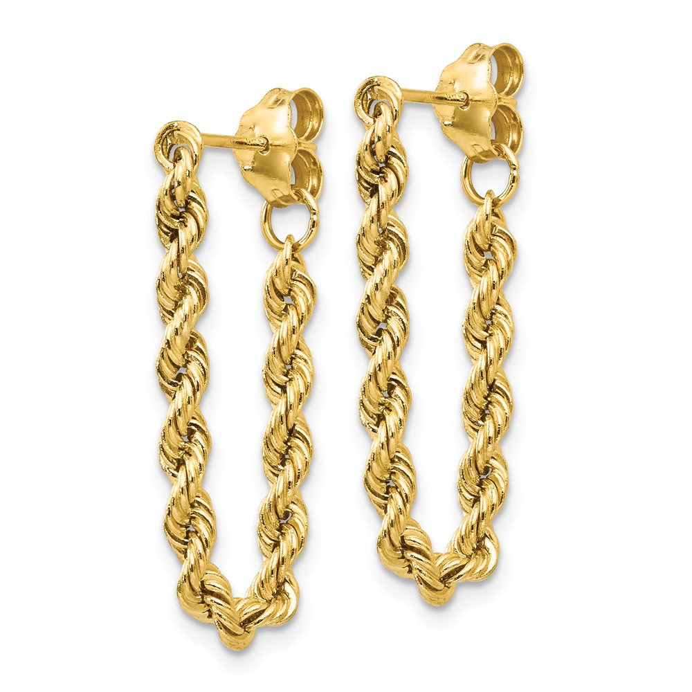 10K Gelbgold Hohl Kordel Ohrringe
