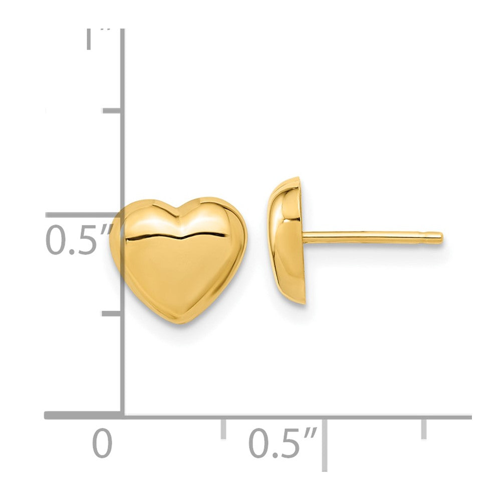 10K Gelbgold Poliert Herz Ohrstecker