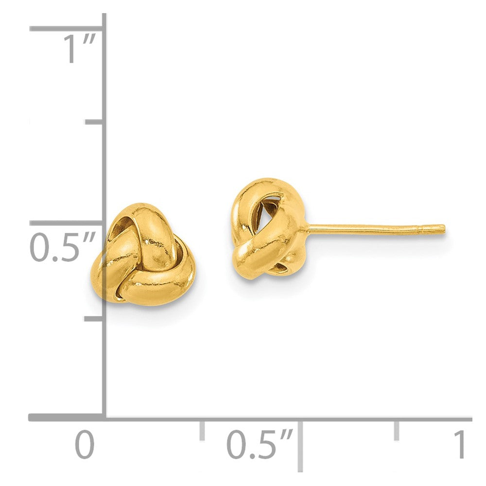 10K Gelbgold Poliert Liebe Knoten Ohrstecker