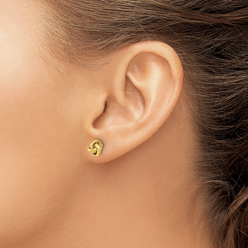 10K Gelbgold Poliert Liebe Knoten Ohrstecker